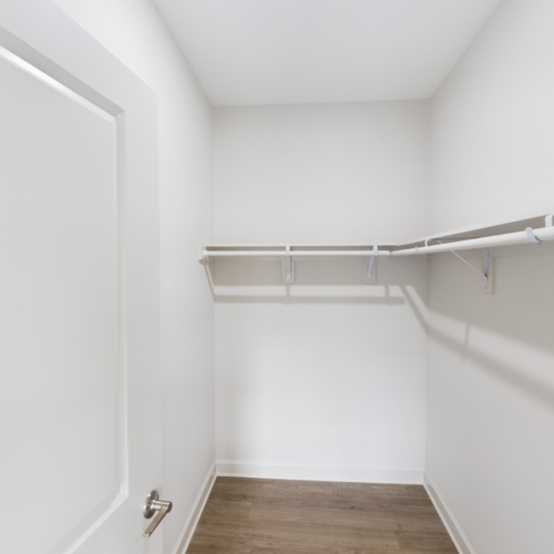 Closet with storage shelves